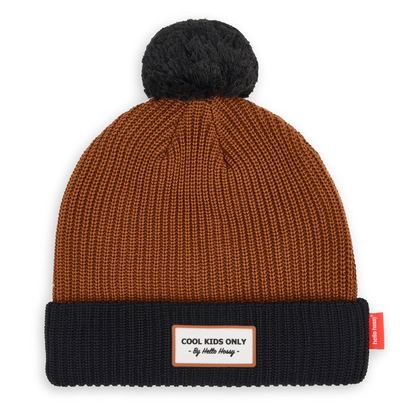 Bonnet avec pompon Color Block Blacky pour enfant et bébé – vue à plat