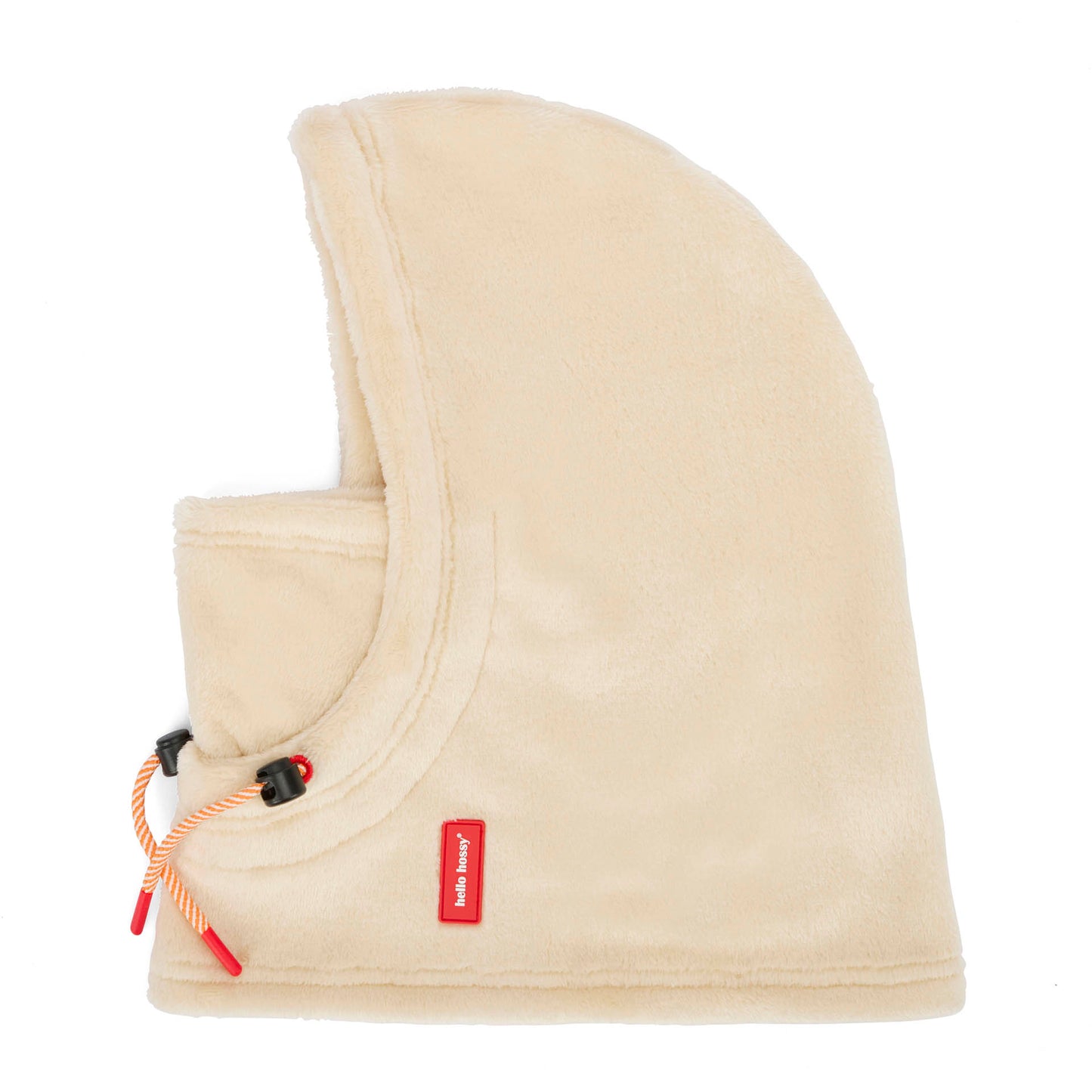 Cagoule en polaire beige Warmy Cream pour enfant et bébé - vue de profil, à plat