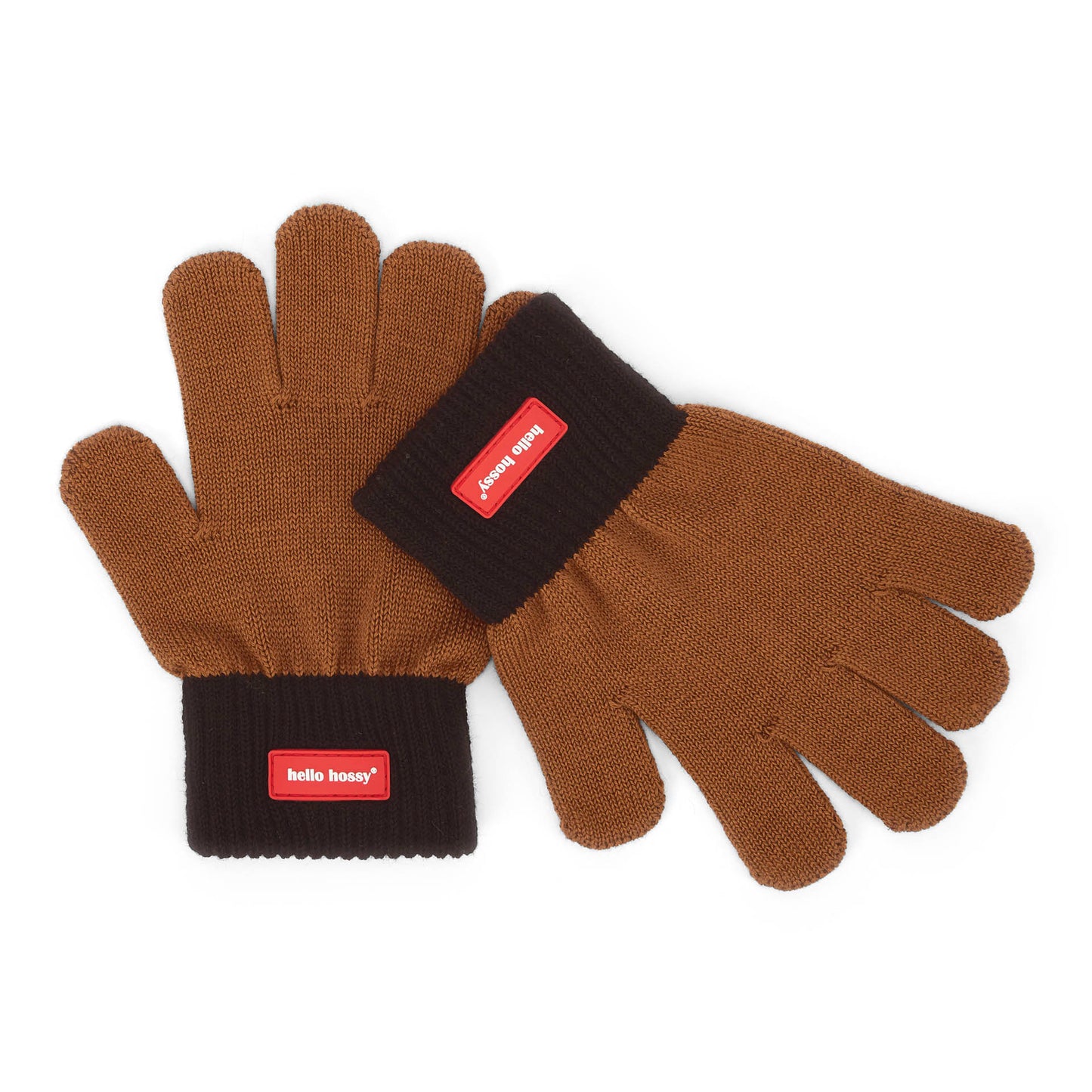 Gants en maille bicolore Handy Blacky pour enfant et bébé – vue à plat