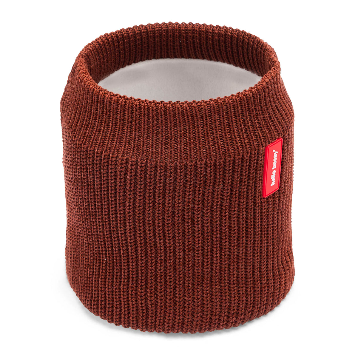 Snood enfant marron maille côtelée intérieur polaire Hello Hossy