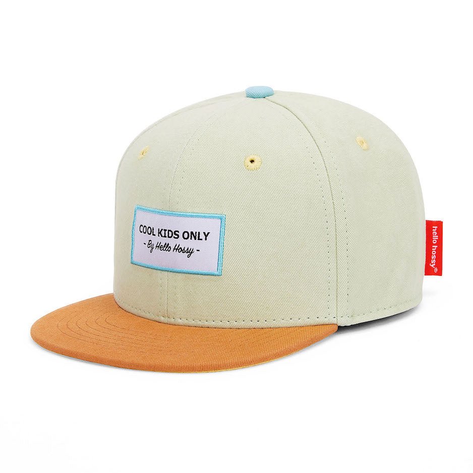 Casquette Enfants Mini Pistache, visière plate, 100% coton biologique, certifiée Oeko-Tex, dès 9 mois, Cool Kids Only !