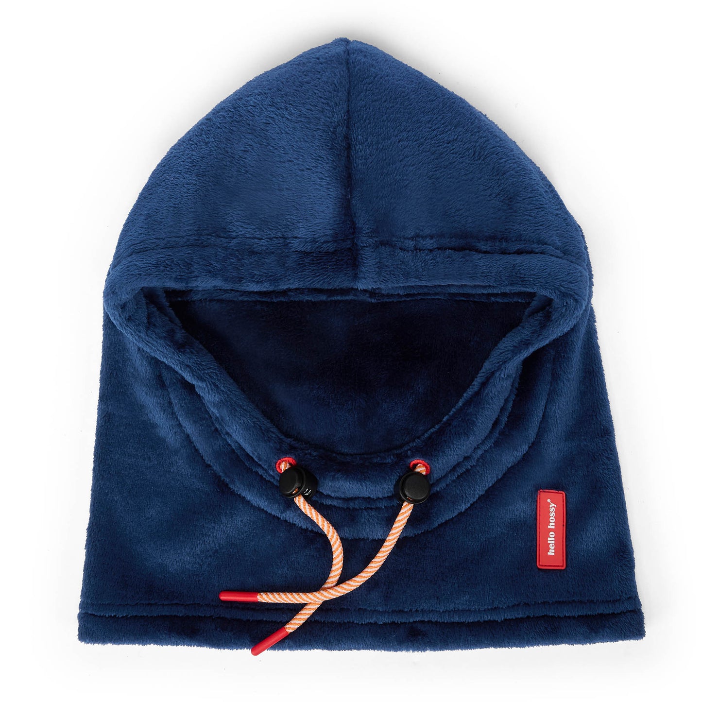 Cagoule enfant bleu polaire liens ajustables label Hello Hossy