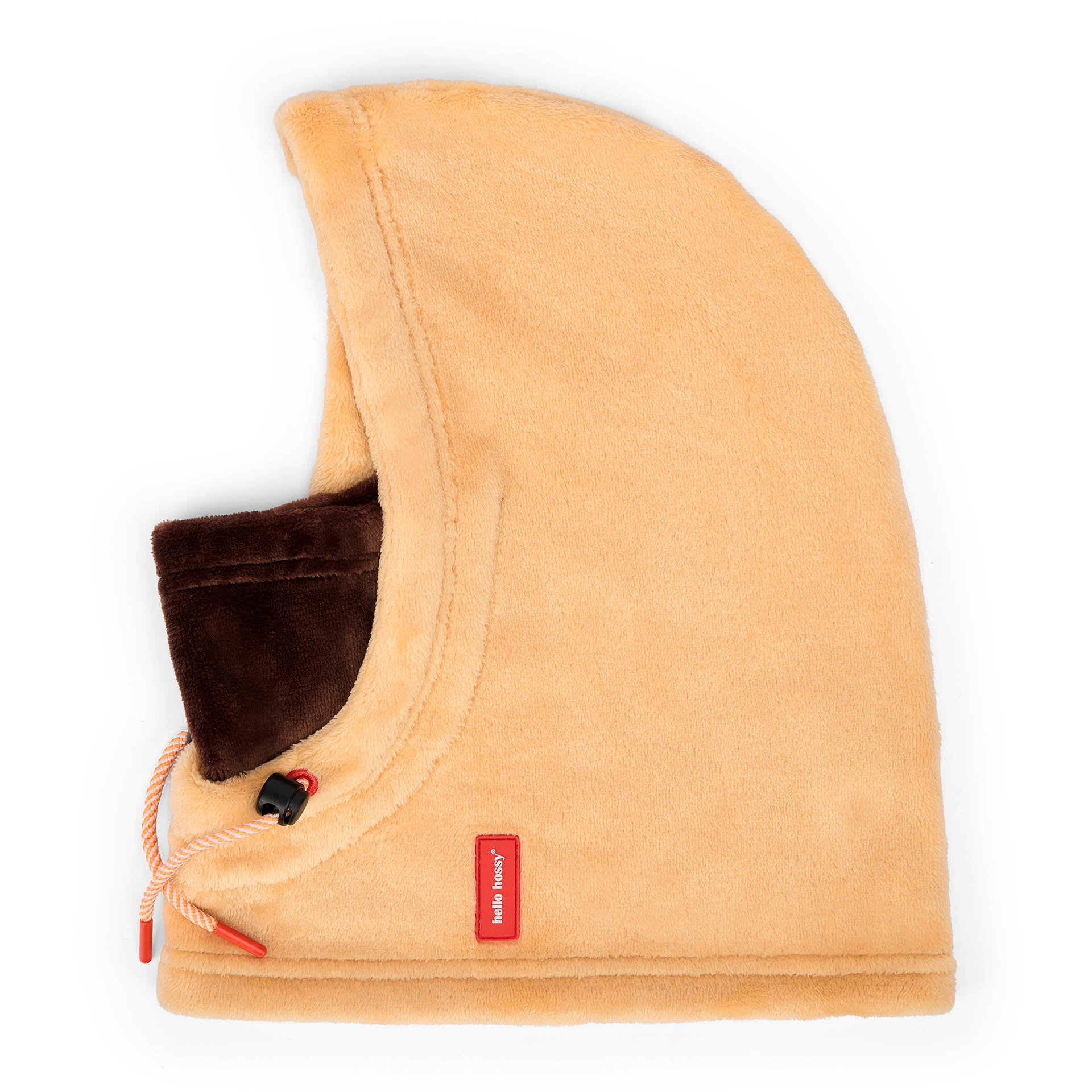 Cagoule enfant beige marron liens ajustables coton polaire Hello Hossy