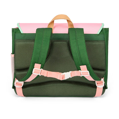 Cartable enfant vert et rose bretelles réglables Hello Hossy