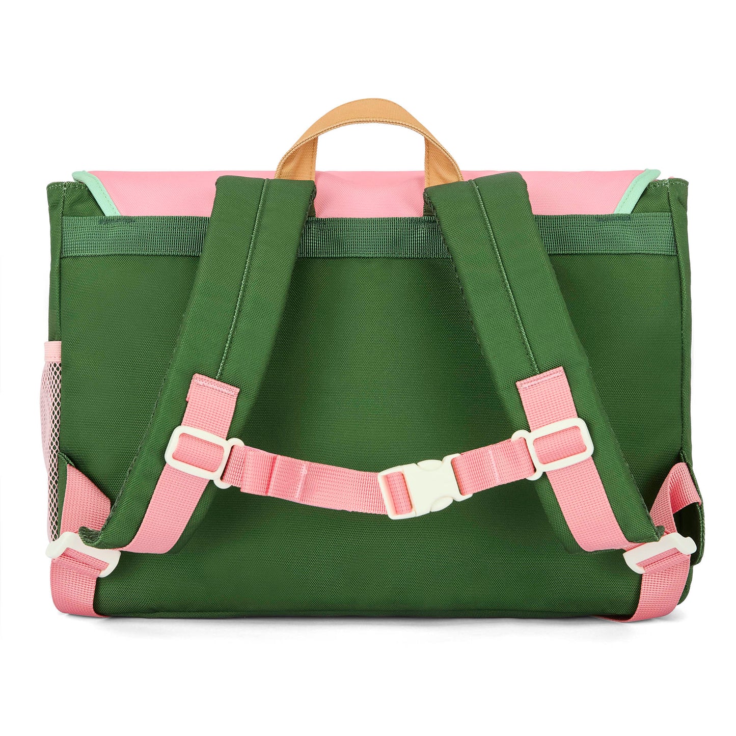 Cartable enfant vert rose bretelles réglables Hello Hossy