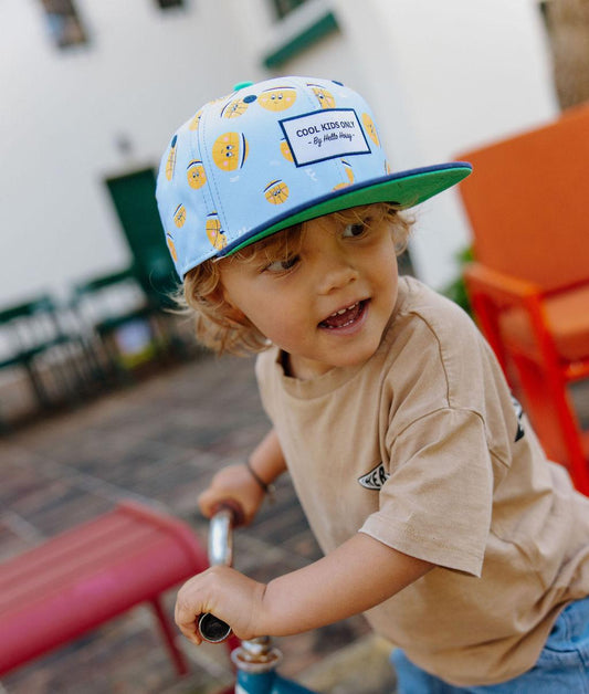 Casquette enfant bleu clair imprimé ballons Hello Hossy