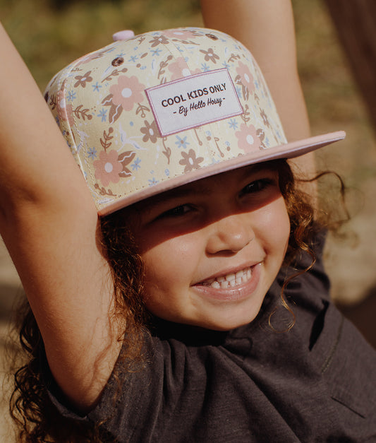 Casquette Enfants Pastel Blossom, visière plate, éco-responsable, certifiée Oeko-Tex, dès 9 mois, Cool Kids Only !