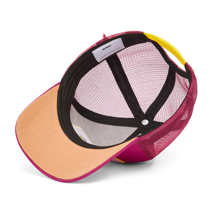 Casquette enfant fuchsia visière courbée filet arrière Hello Hossy