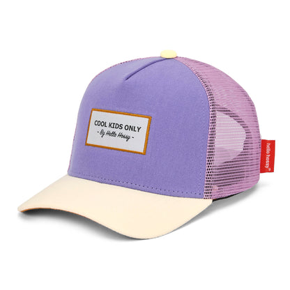 Casquette enfant trucker violette et rose non portée Hello Hossy