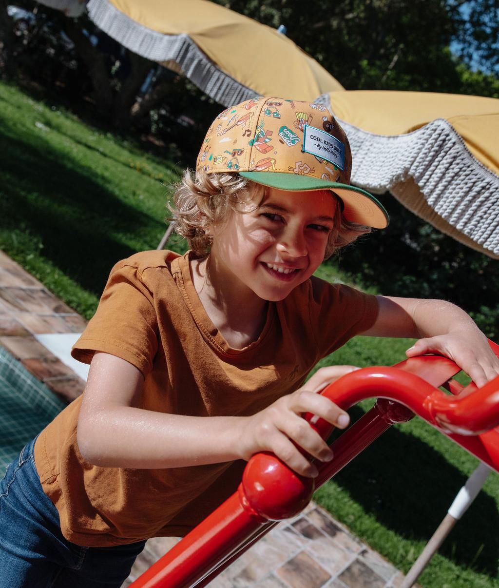 Casquette enfant camel imprimé musique visière courbée Hello Hossy