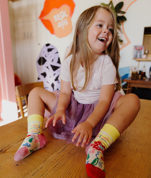 6 Paires Chaussettes Enfant Fille - Taille 22-28 (2-5 Ans) - Coton Doux, Motifs Fleurs Et Animaux - Élastiques, Confortables - 7