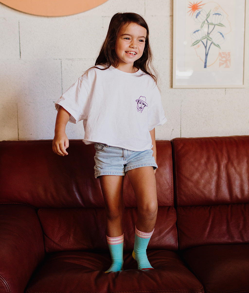 Chaussettes Enfants Mini Azur, coton biologique, accessoire coloré, cadeau enfant, dès 1 an, Cool Kids Only !