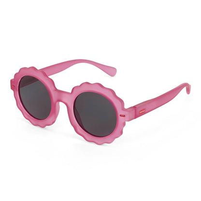 Lunettes de soleil enfant fuchsia forme fleur verres foncés Hello Hossy