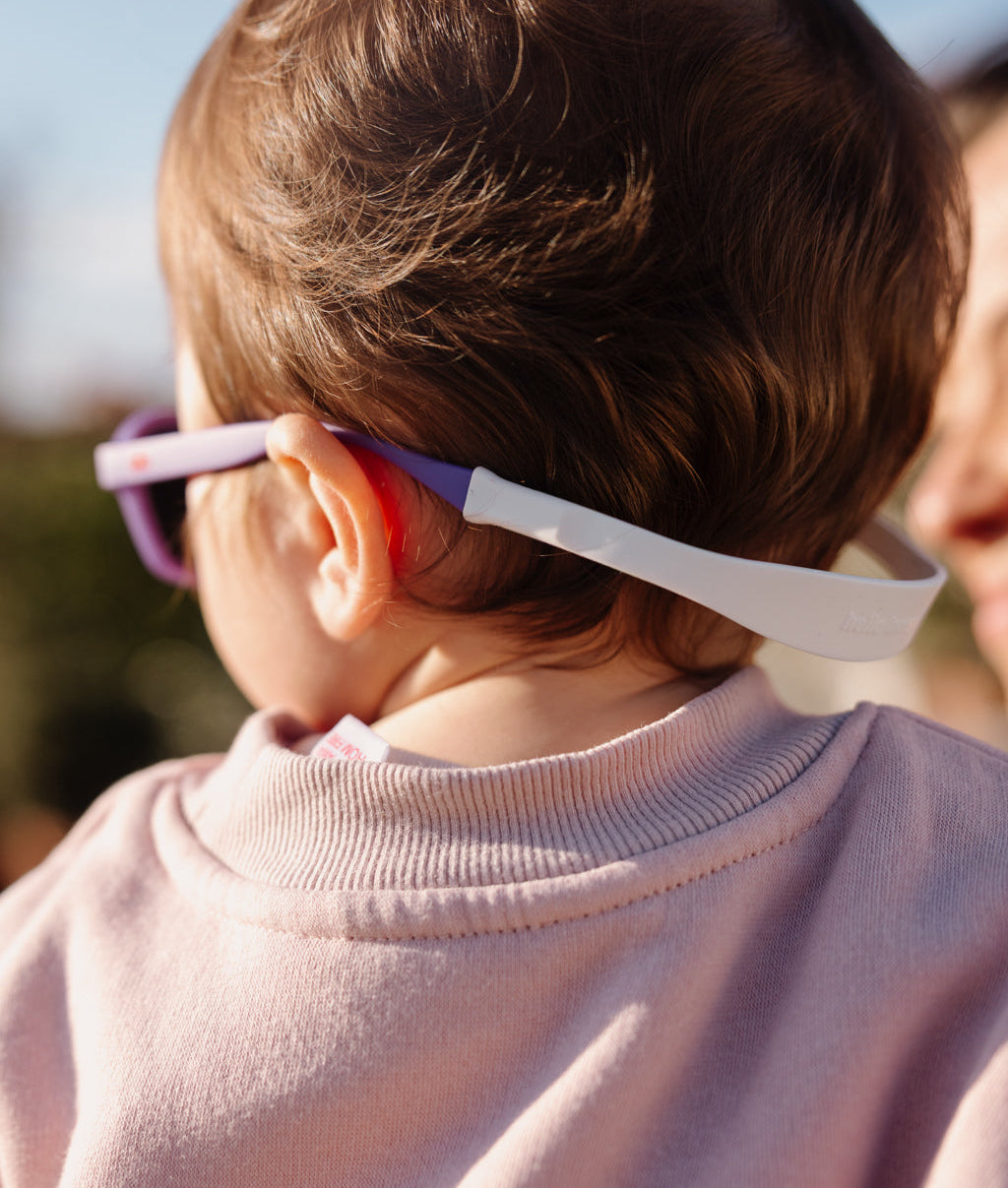 Lunettes de soleil enfant violet avec attache arrière Hello Hossy