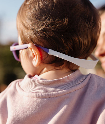 Lunettes de soleil enfant violet avec attache arrière Hello Hossy