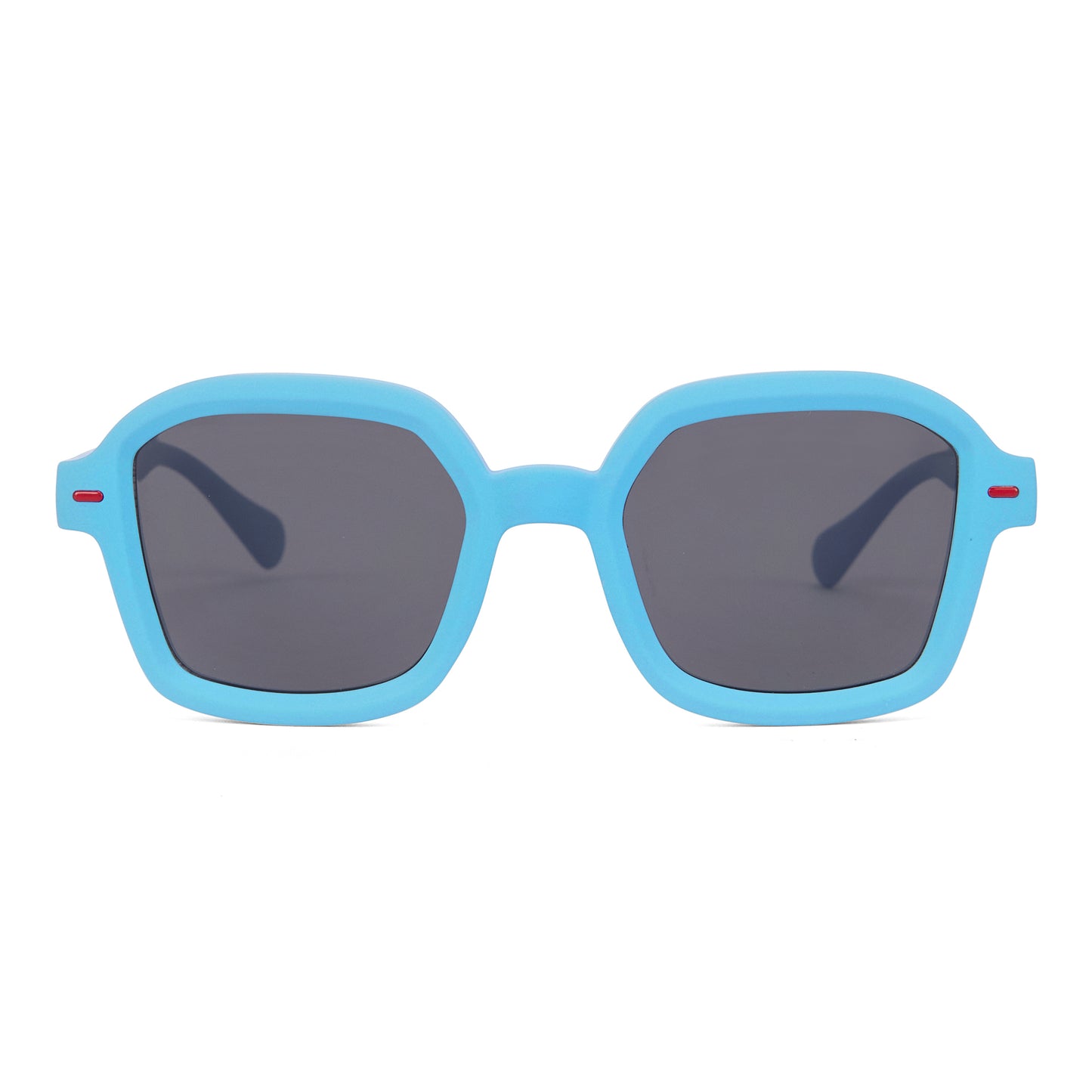 Lunettes de soleil enfant bleu forme carrée monture épaisse Hello Hossy