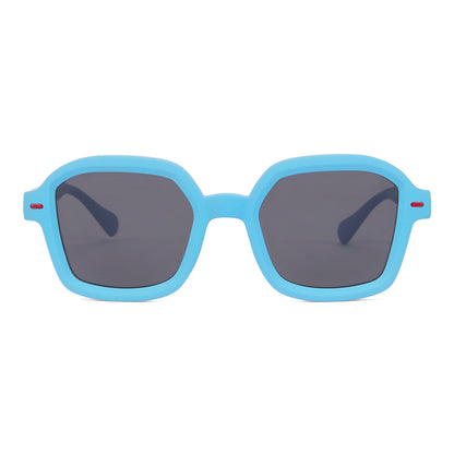 Lunettes de soleil enfant bleu forme carrée monture épaisse Hello Hossy