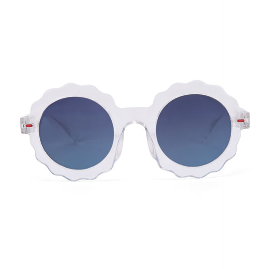 Lunettes de soleil enfant blanc forme fleur verres foncés Hello Hossy