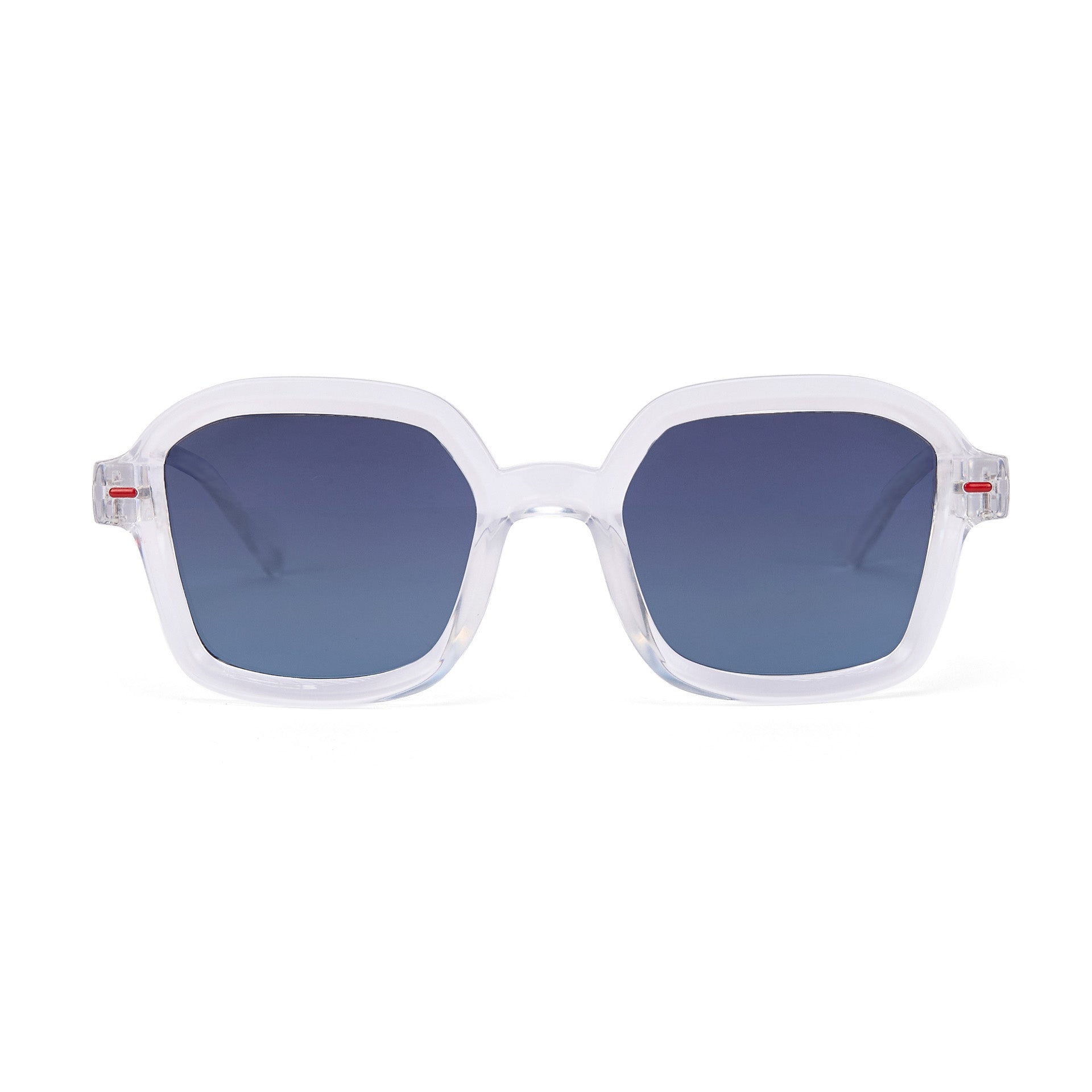 Lunettes de soleil enfant blanc forme carrée verres dégradés bleu Hello Hossy