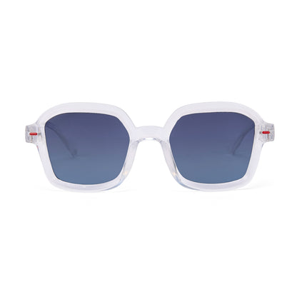 Lunettes de soleil enfant blanc forme carrée verres dégradés bleu Hello Hossy