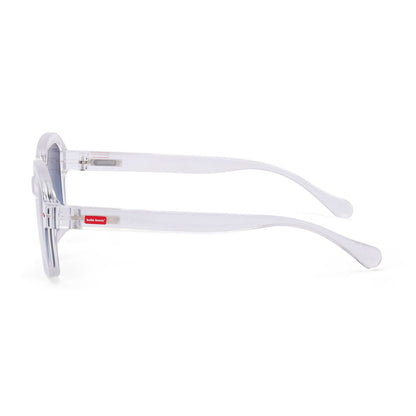 Lunettes de soleil enfant blanc transparent forme carrée verres foncés Hello Hossy