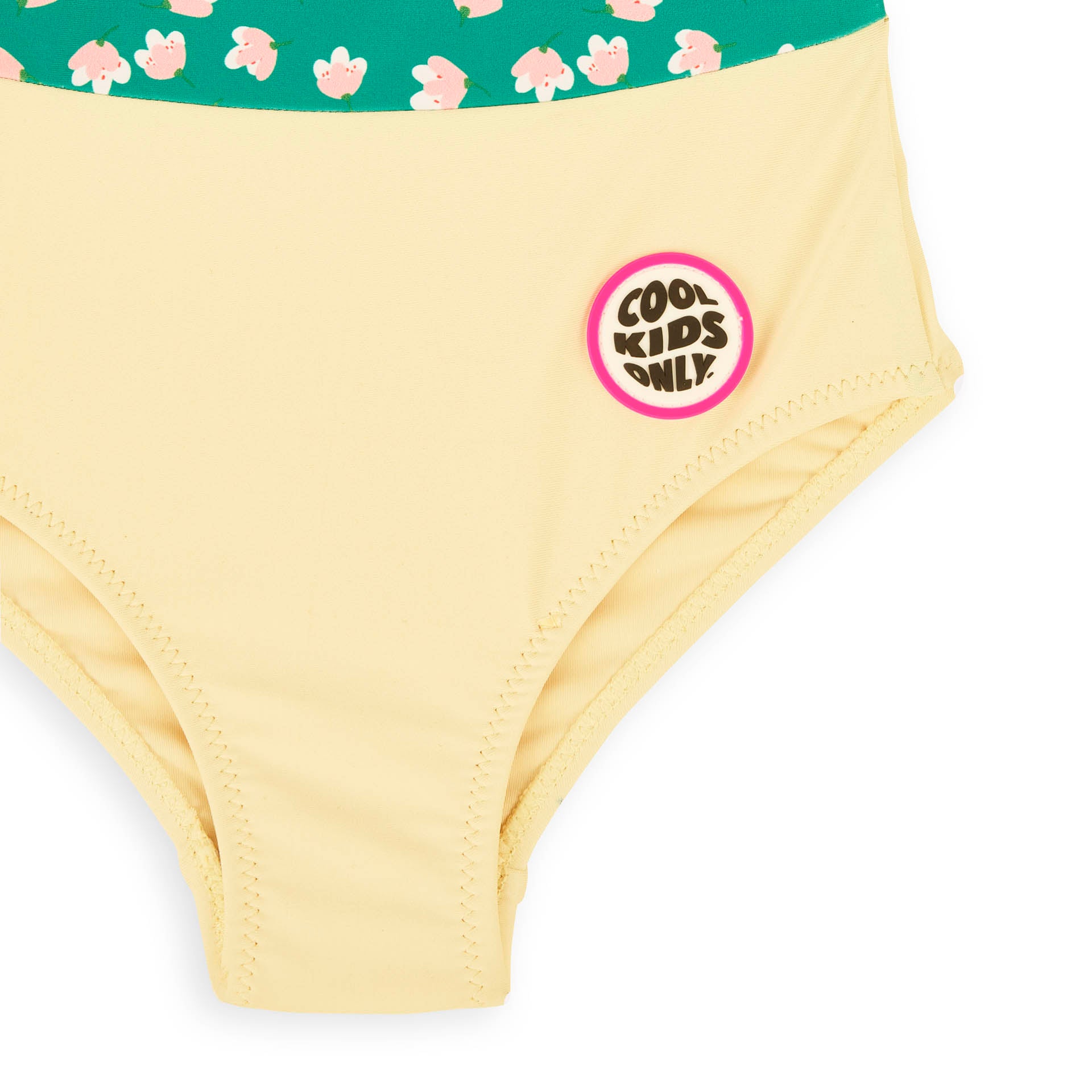 Maillot fille jaune vert imprimé fleurs patch Cool Kids Only Hello Hossy