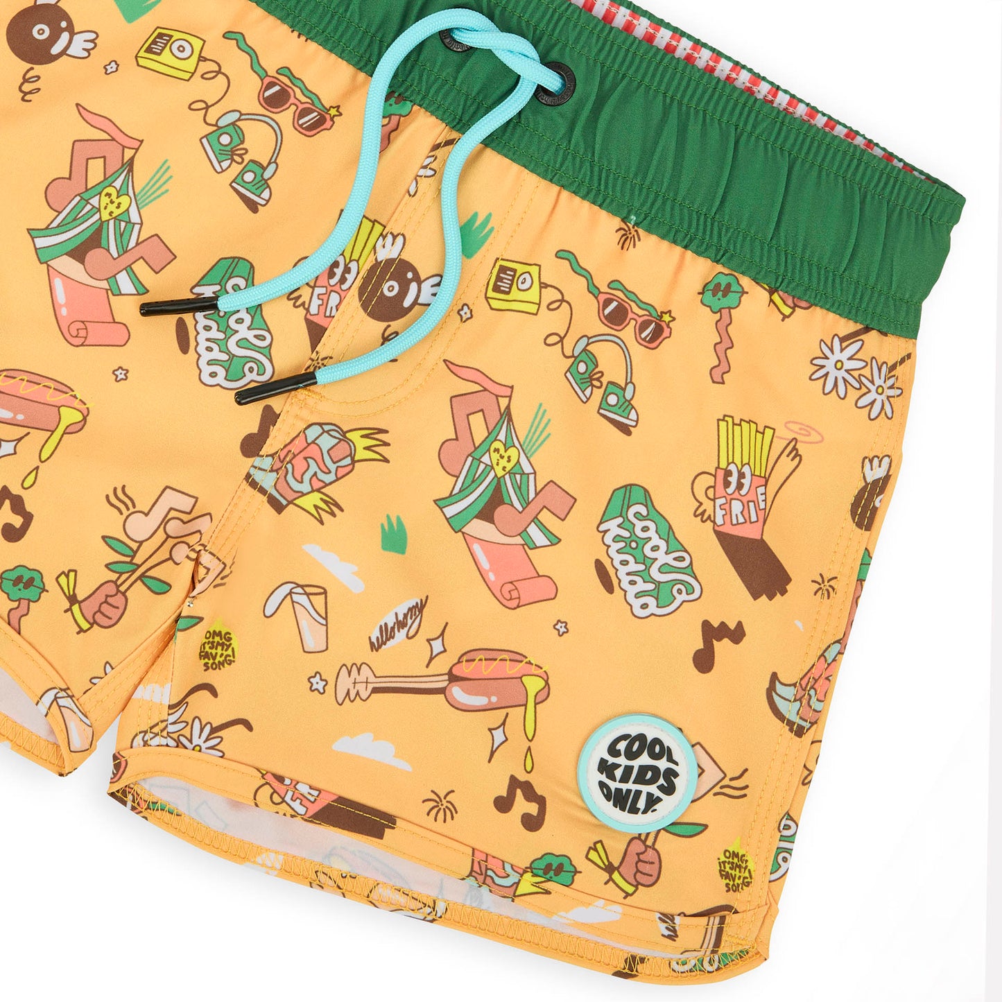 Maillot garçon camel imprimé musique patch rond Cool Kids Only Hello Hossy
