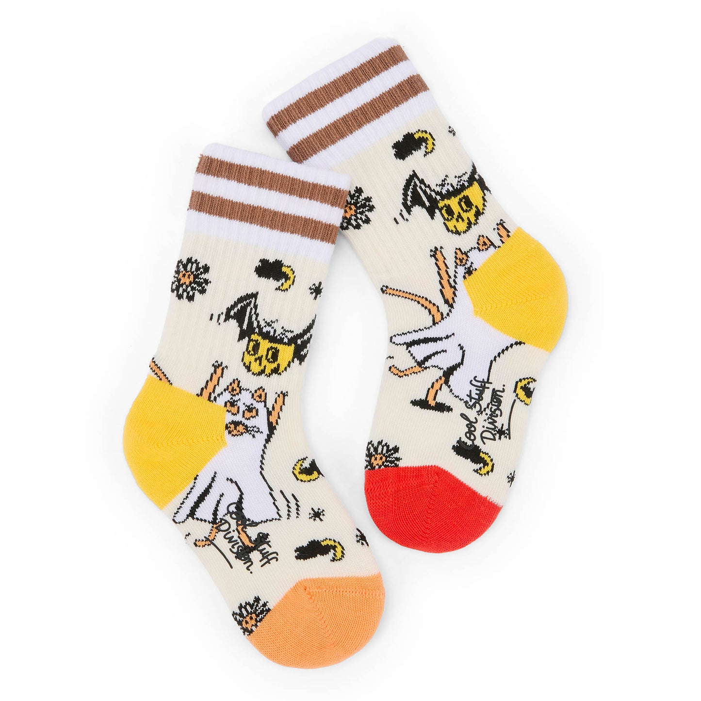 Chaussettes enfant motif Halloween orange rouge jaune Hello Hossy