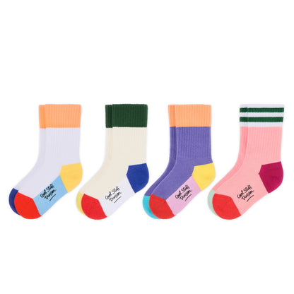 Pack chaussettes enfant couleurs unies multiples talons contrastés Hello Hossy