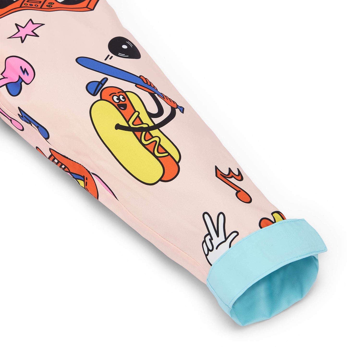 Poncho de pluie enfant crème imprimé food manches bleu ciel Hello Hossy