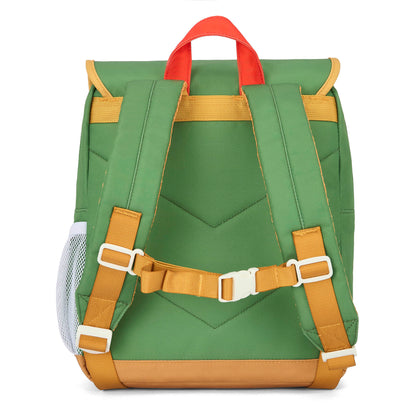 Sac à dos enfant vert détail orange poignet rouge Hello Hossy