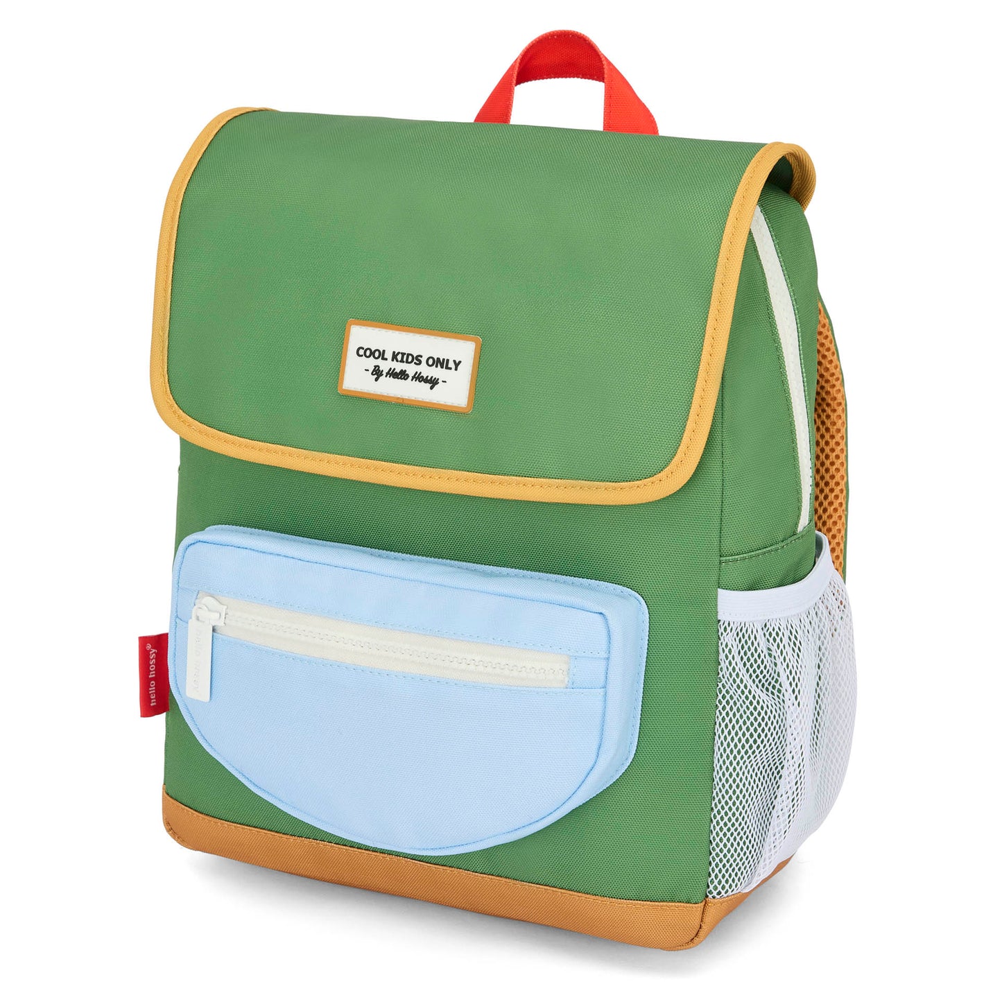 Sac à dos enfant vert poche bleue Hello Hossy