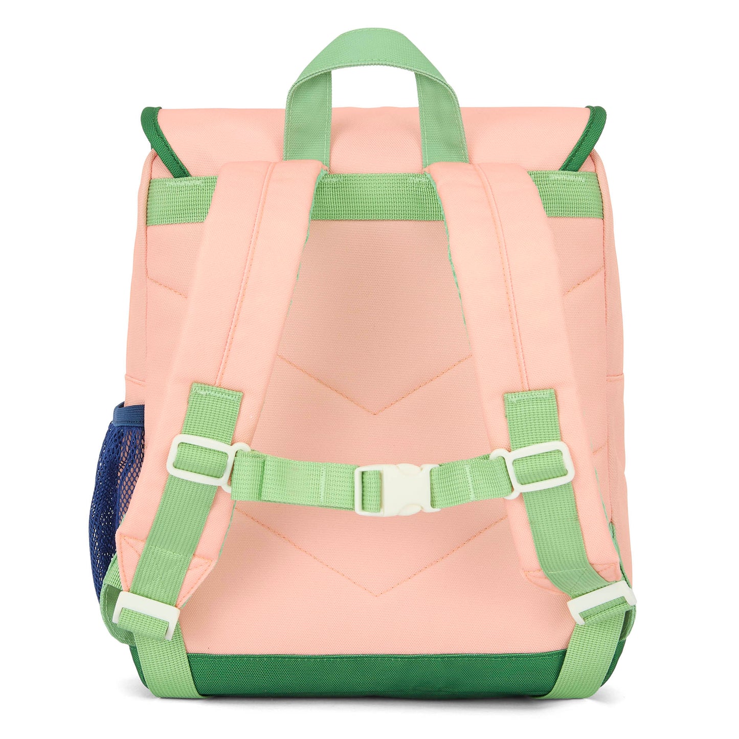 Sac à dos enfant rose détails verts poche filet Hello Hossy