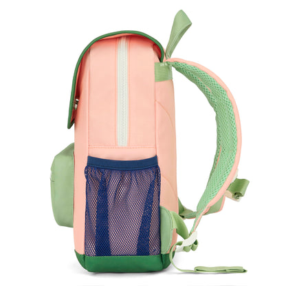 Sac à dos enfant rose vert poche filet Hello Hossy