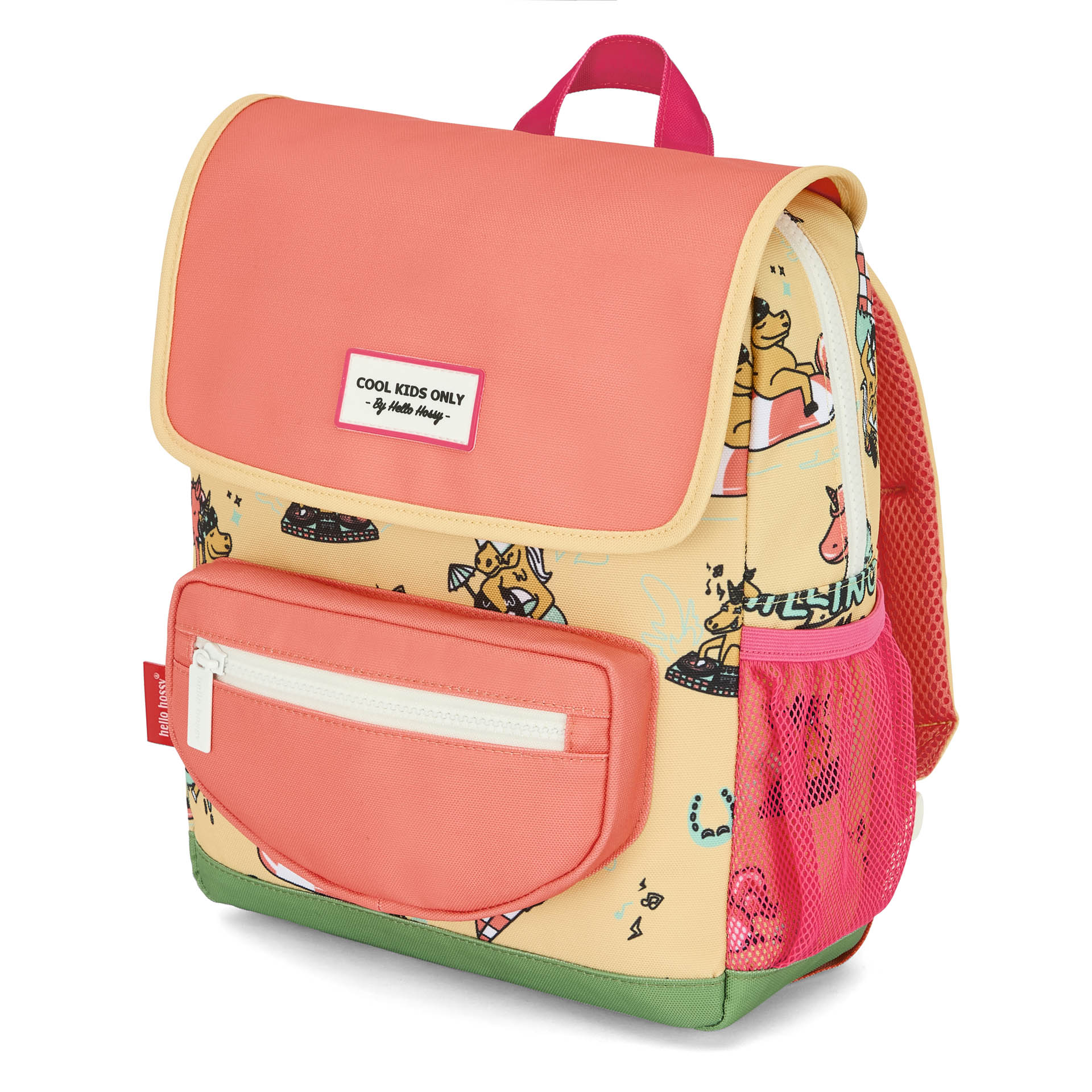 Sac à dos enfant jaune rose imprimé licorne Hello Hossy