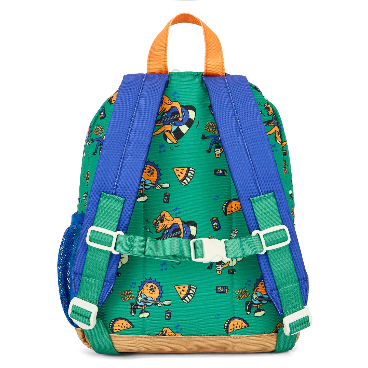 Sac à dos enfant vert imprimé animaux bretelles bleues Hello Hossy