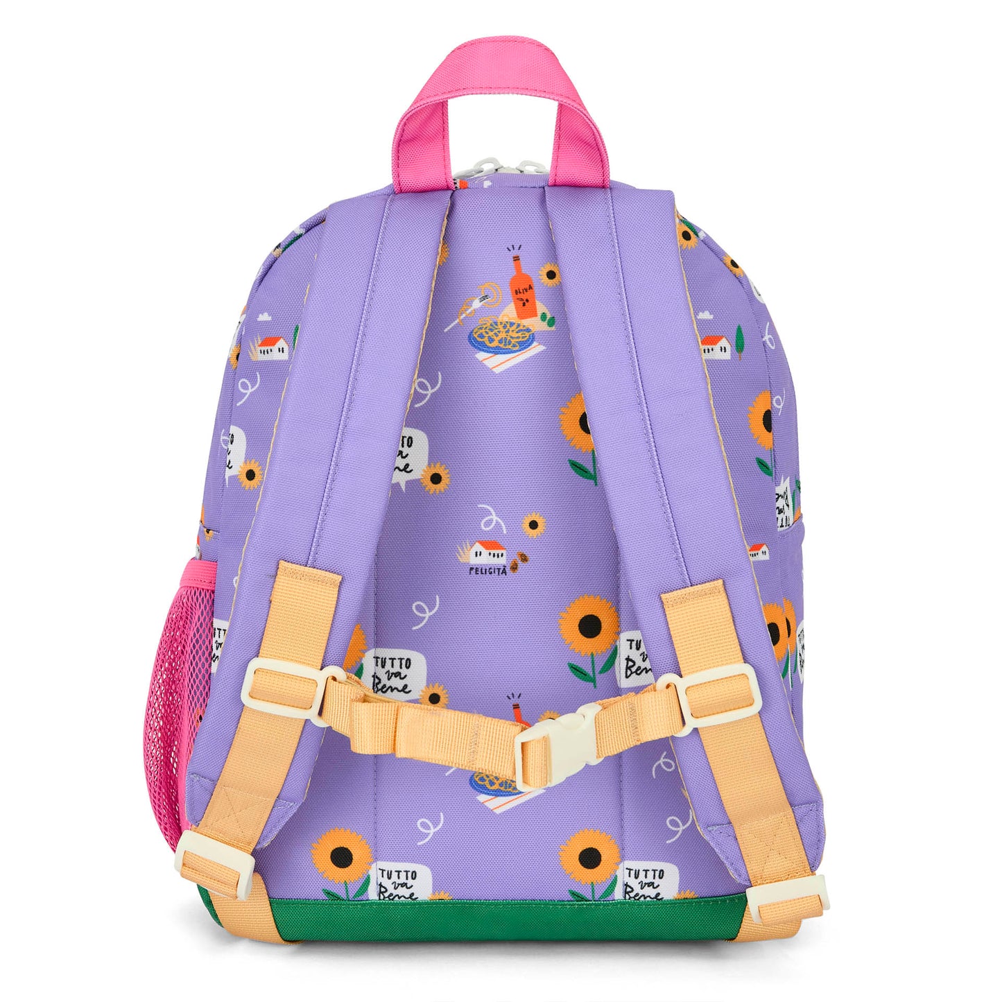 Sac à dos enfant violet imprimé fleurs bretelles rembourrées Hello Hossy