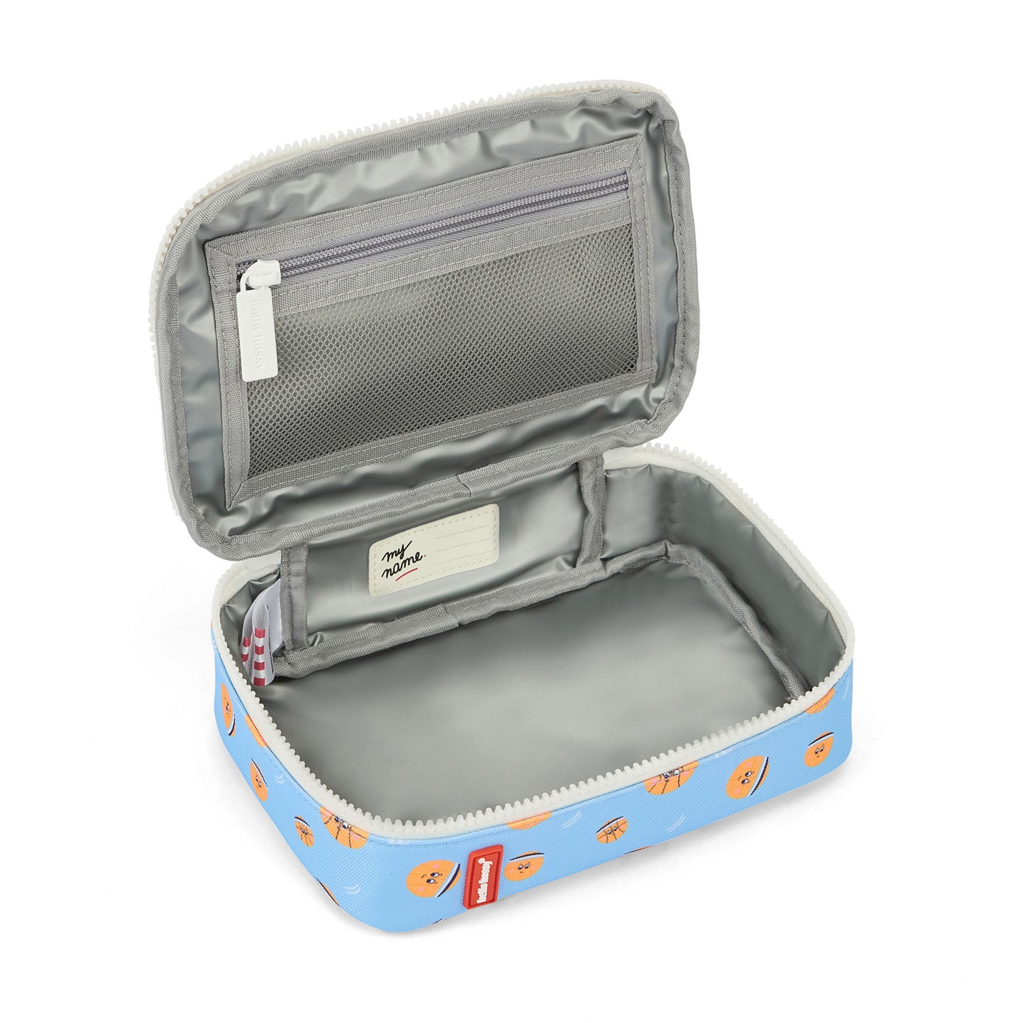 Sac goûter enfant bleu orange motif sport Hello Hossy