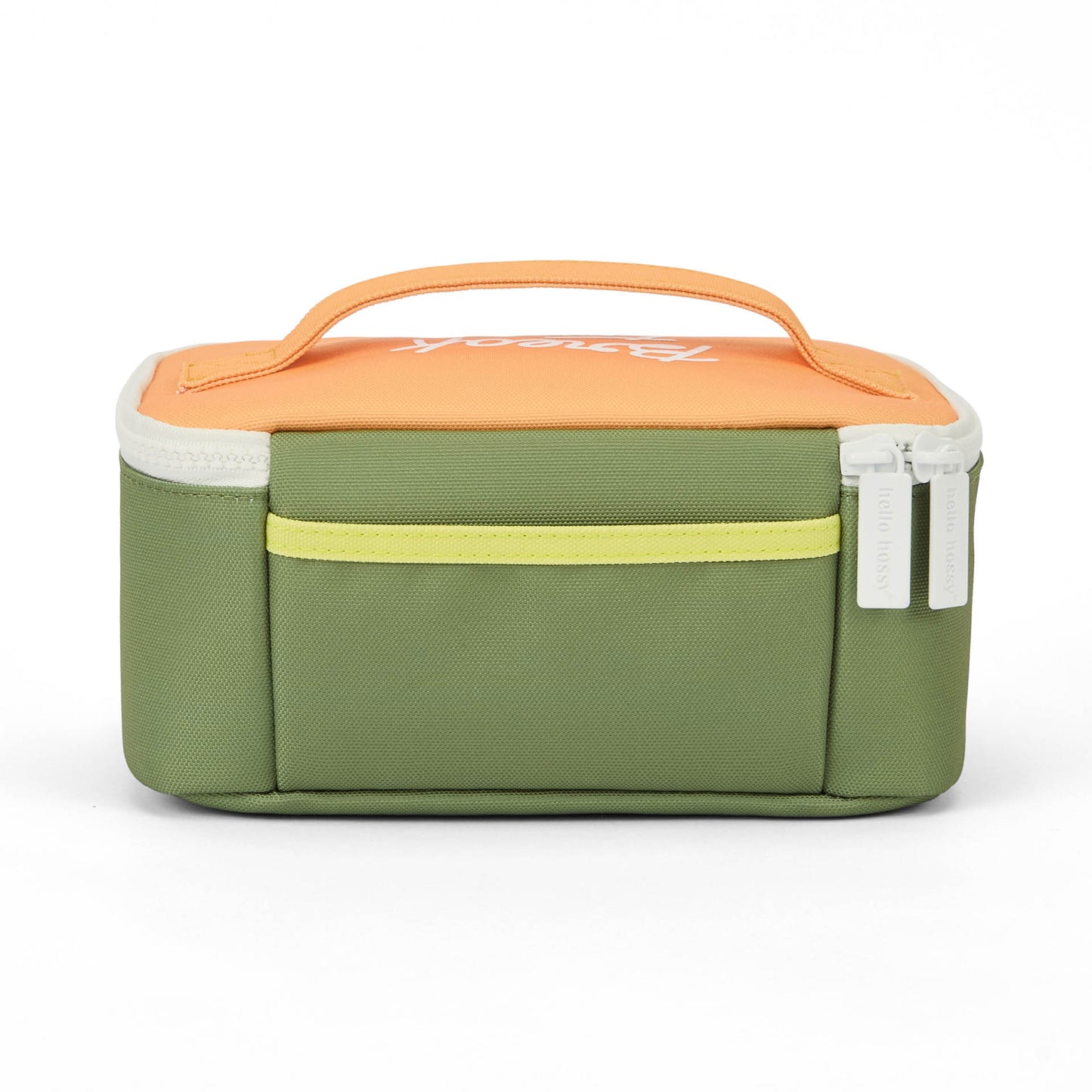 Sac repas enfant vert orange poignée zippé Hello Hossy