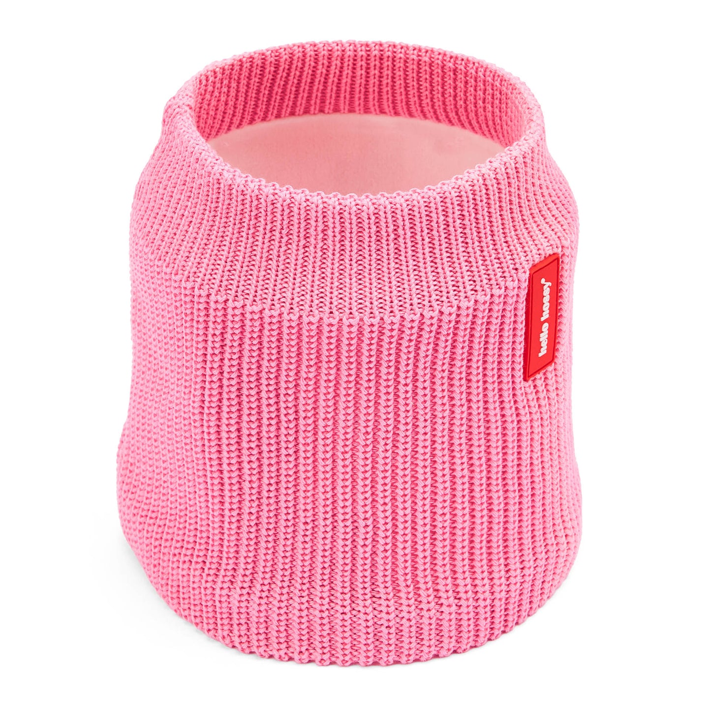 Snood enfant rose maille côtelée doublure polaire Hello Hossy