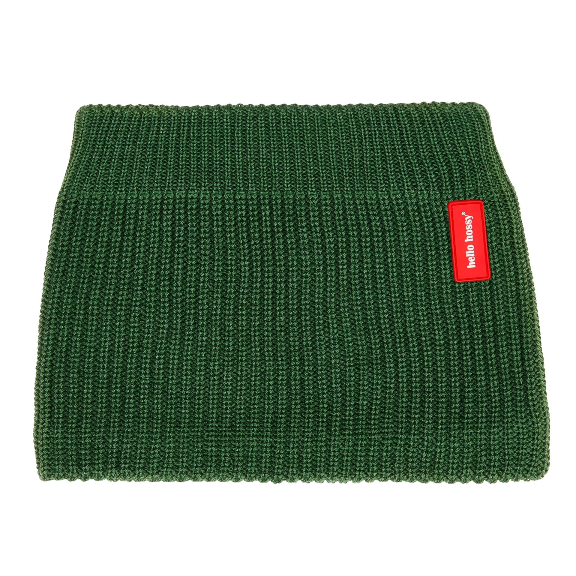Snood enfant vert maille côtelée étiquette Hello Hossy