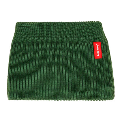 Snood enfant vert maille côtelée étiquette Hello Hossy
