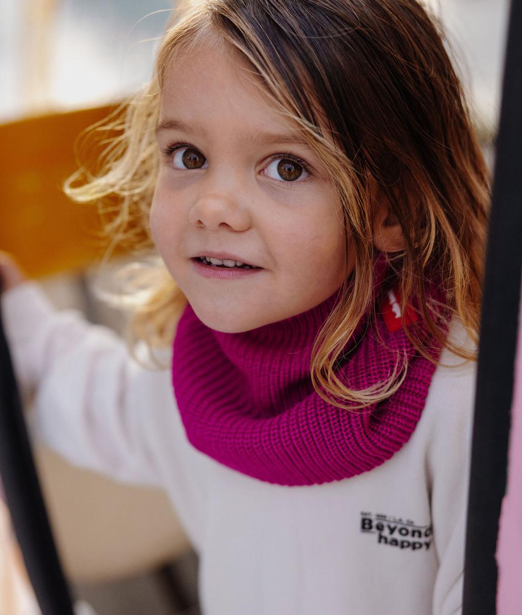 Snood enfant violet maille douce chaud Hello Hossy