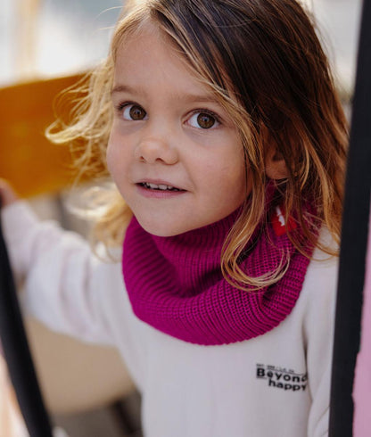 Snood enfant violet maille douce chaud Hello Hossy