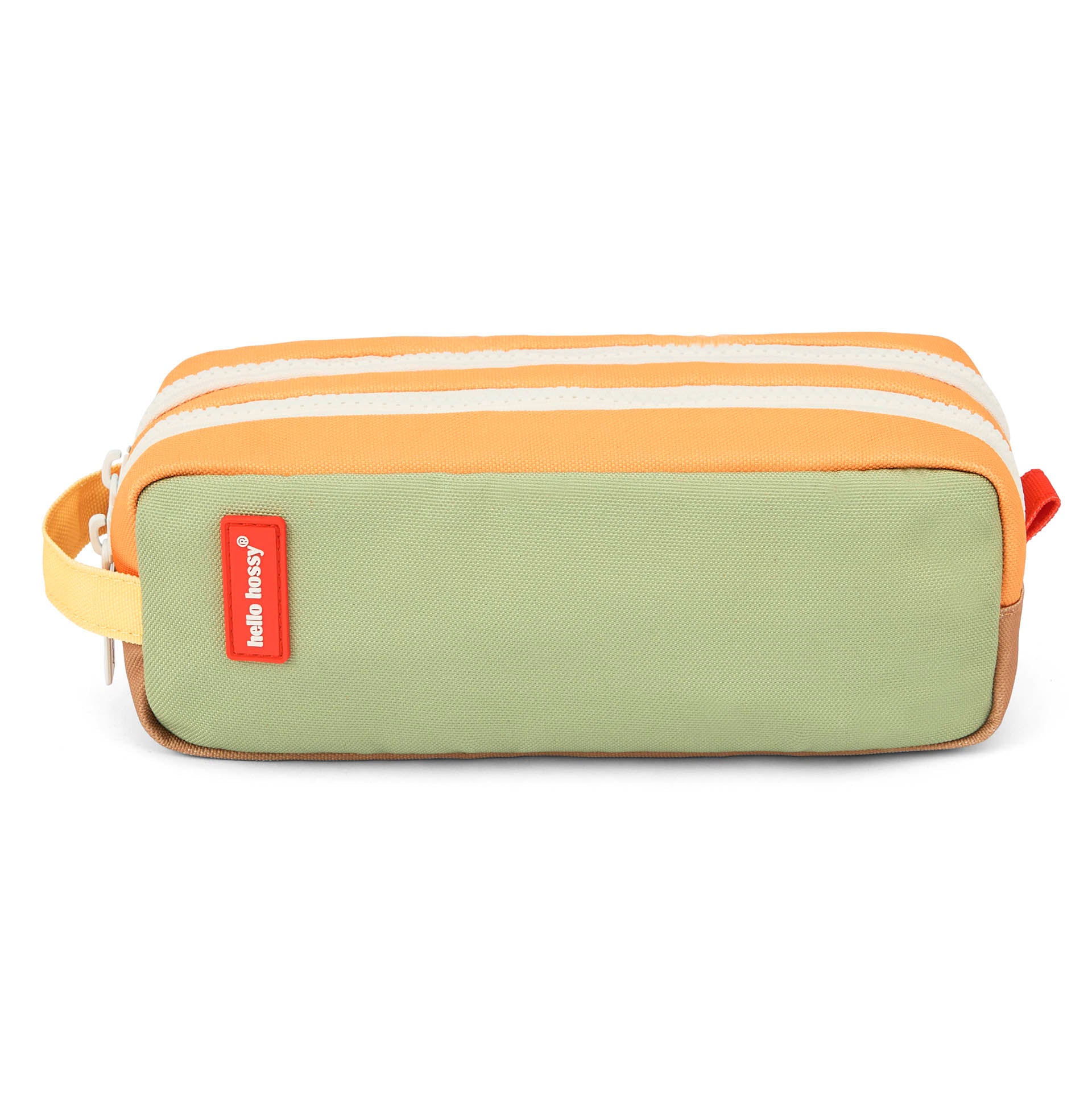 Trousse scolaire enfant vert double compartiment poignet Hello Hossy