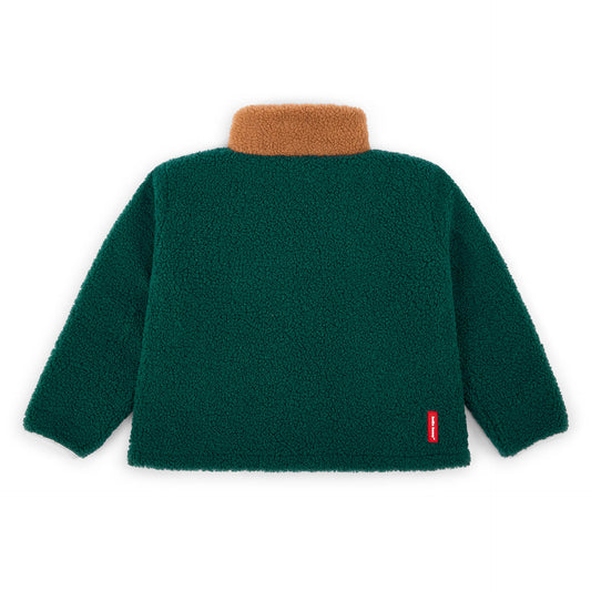 Veste polaire enfant bleu vert col marron Hello Hossy