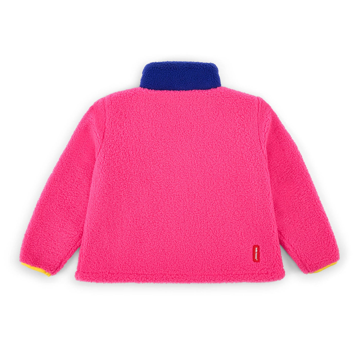 Veste polaire enfant fuchsia col bleu manches longues Hello Hossy