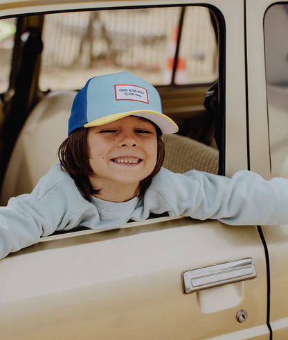 Casquette Enfants Mini Blue Lemon, style Trucker, éco-responsable, certifiée Oeko-Tex, dès 9 mois, Cool Kids Only !