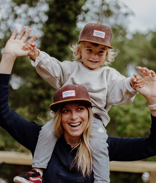 Casquette Parents-Enfants Sweet Brownie, visière plate, velours, matchy-matchy, dès 9 mois, Cool Kids Only !